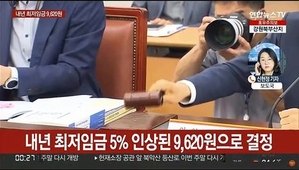 내년 최저임금 9,620원 결정…올해보다 5% 인상