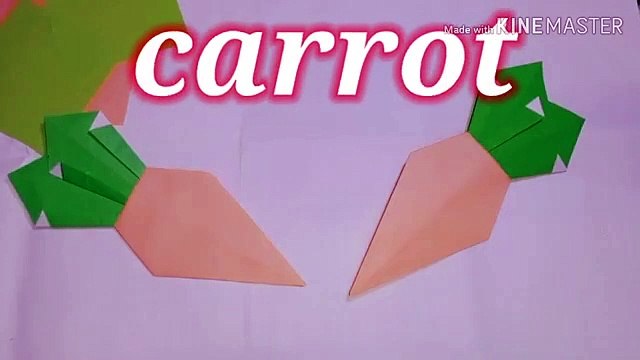 melipat kertas origami bentuk wortel