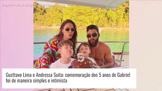 Gusttavo Lima e Andressa Suita celebram 5 anos do filho com festa simples e surpreendem fãs: 'Mais especial'