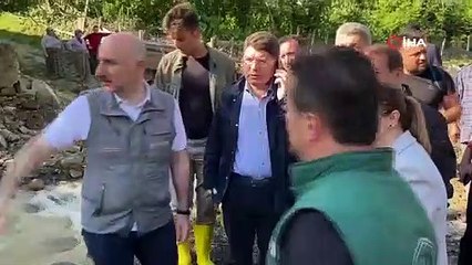 Bakan Karaismailoğlu, Bartın'da selden etkilenen bölgelerde
