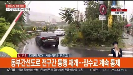 수도권 장맛비 계속…잠수교 차량통행 전면통제