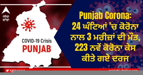 Punjab Corona Update: 24 ਘੰਟਿਆਂ 'ਚ ਕੋਰੋਨਾ ਨਾਲ 3 ਮਰੀਜ਼ਾਂ ਦੀ ਮੌਤ, 223 ਨਵੇਂ ਕੋਰੋਨਾ ਕੇਸ ਕੀਤੇ ਗਏ ਦਰਜ