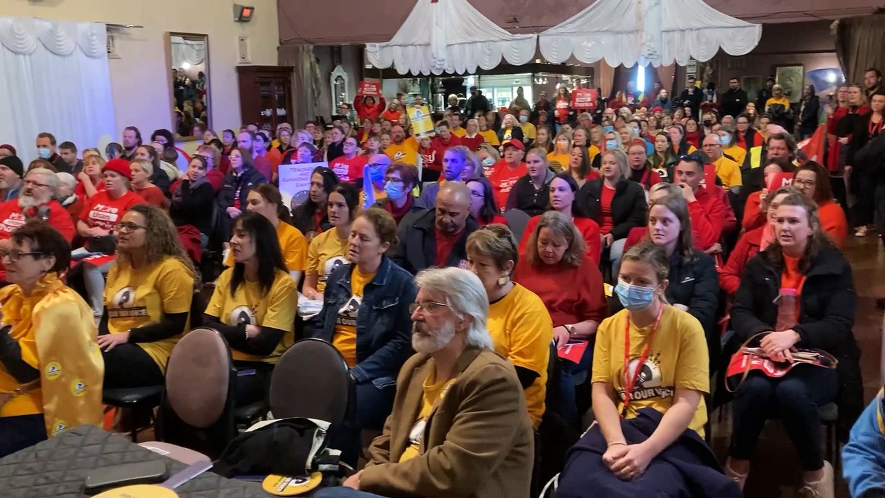 Public and Catholic school teacher's join in strike action in Bathurst