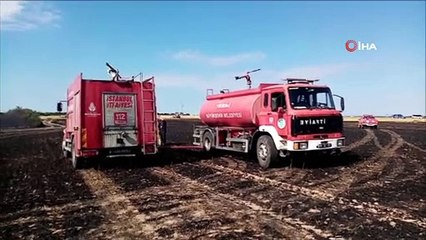 15 dakikada 500 dönümlük buğday tarlası küle döndü! O anlar kameraya yansıdı
