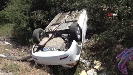 Otomobilin takla attığı kazada 2'si çocuk 6 kişi yaralandı