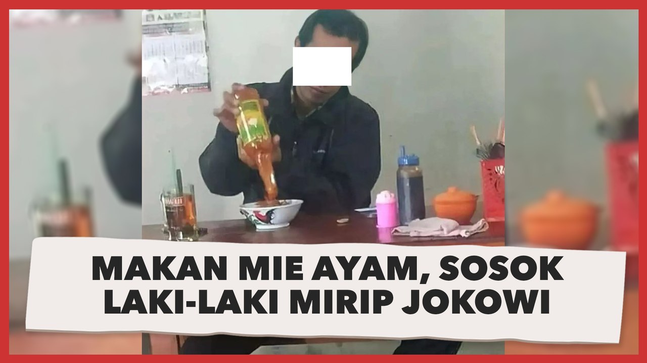 Viral Lagi Sosok Laki-laki Mirip Presiden Jokowi, Kali Ini Kegep Asyik Makan Mi Ayam