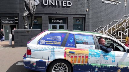 Lee Perkins sets off from St James Park to head to Barcelona whilst raising money for the Sir Bobby Robson Foundation