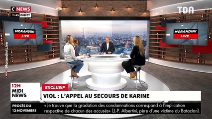 En larmes, Karine, victime de viol, raconte dans "Morandini Live" avoir vu ressortir libre du tribunal son agresseur: "Hier, la justice ma trahie! Je suis effondrée"