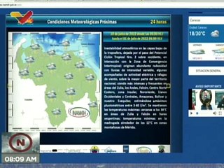 INAMEH pronostica lluvias con actividad eléctrica en gran parte del país