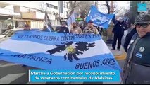 Marcha a Gobernación por reconocimiento de veteranos continentales de Malvinas