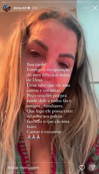 Chorando, mãe de Wesley Safadão pede orações pela saúde do filho