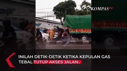 Viral! Gas Bocor Tutup Badan Jalan di Cimone, Pengendara Panik dan Terpaksa Berhenti