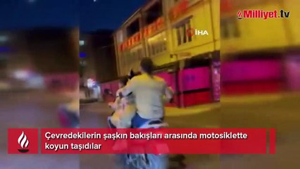 Sultanbeyli’de şoke eden görüntü: Motosiklette koyun taşıdılar