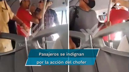 Chofer empuja a hombre que se negó a pagar su pasaje