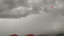 Ankara'ya yağmuru getiren bulutlar görüntülendi