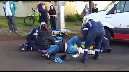 Motociclista fica ferido em batida violenta na Rua Europa