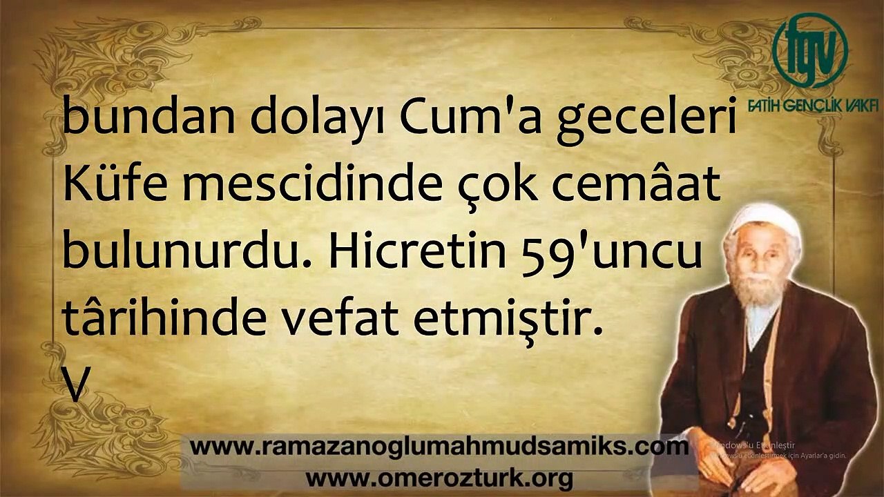 Hz. Said Bin Âs (Ebu Uheyhe) (r.a.) _ Hz Mahmud Sami Ramazanoğlu (ks) (1)