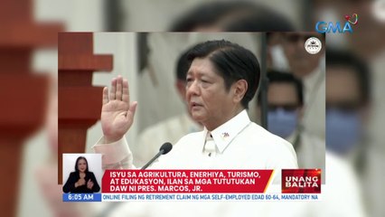 Isyu sa agrikultura, enerhiya, turismo, at edukasyon, ilan sa mga tututukan daw ni Pres. Marcos, Jr. | UB