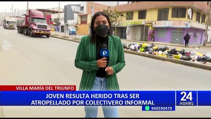 VMT: joven termina con fracturas y golpes tras ser atropellado por colectivero informal