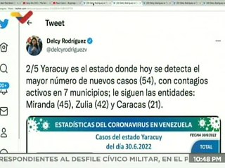 COVID-19 | Venezuela registró 192 casos, todos de transmisión comunitaria y 518.601 recuperados