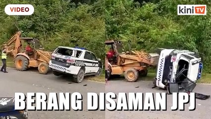 Pemandu mengamuk langgar kenderaan JPJ guna jengkaut ditahan