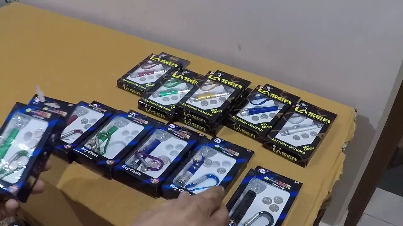 Unboxing and Review of 3 in 1 Laser Pointer Torch with LED Lights and Keychain