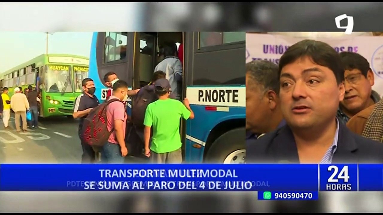 Paro 04 de Julio: Se suma transporte urbano, turístico, interprovincial, fluvial, colectivos, taxis y mototaxis