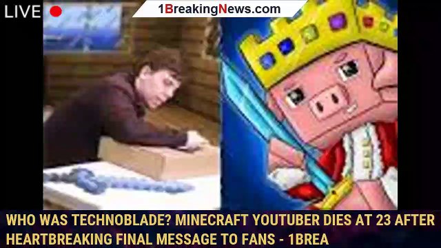 Fans are saddened over the death of Technoblade, a popular Minecraft  r - 1breakingnews.com - video Dailymotion