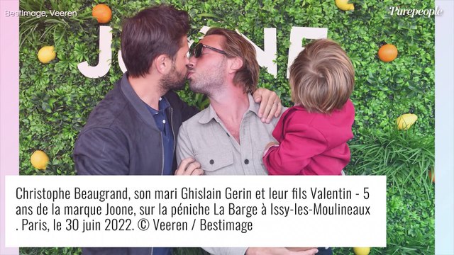 Christophe Beaugrand en famille : petits bisous avec Ghislain, câlins bien mérités pour Valentin !