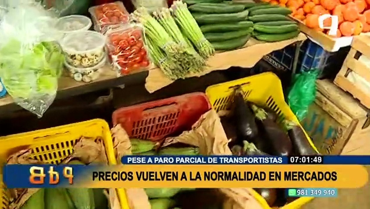 Paro de transportistas: precio de alimentos se viene estabilizando, afirman comerciantes