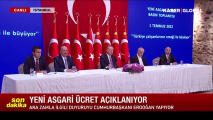 Cumhurbaşkanı Erdoğan, yeni asgari ücreti açıkladı