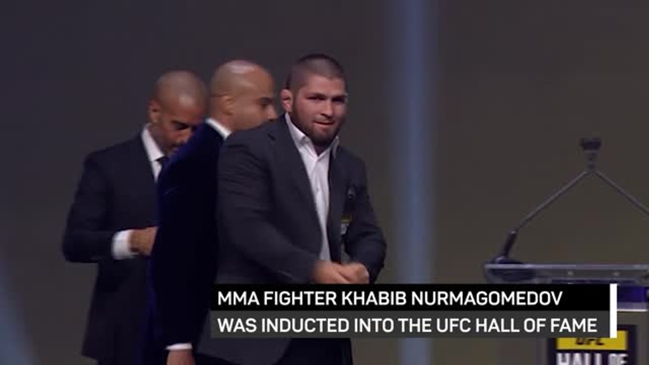 Khabib pays tribute to late father at UFC Hall of Fame induction