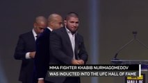 Khabib pays tribute to late father at UFC Hall of Fame induction