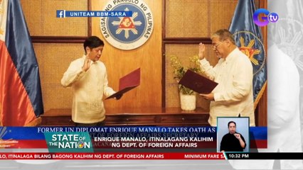 Enrique Manalo, itinalagang kalihim ng Dept. of Foreign Affairs | SONA