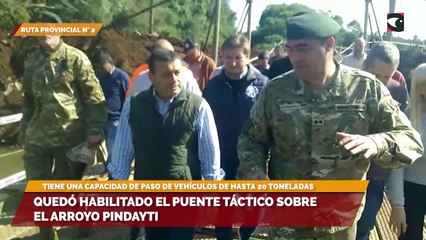Quedó habilitado el puente táctico sobre el arroyo Pindayti