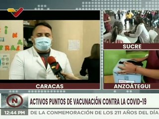 Activos puntos de vacunación masivos contra la COVID-19 en las Pq. del eje sur del Distrito Capital
