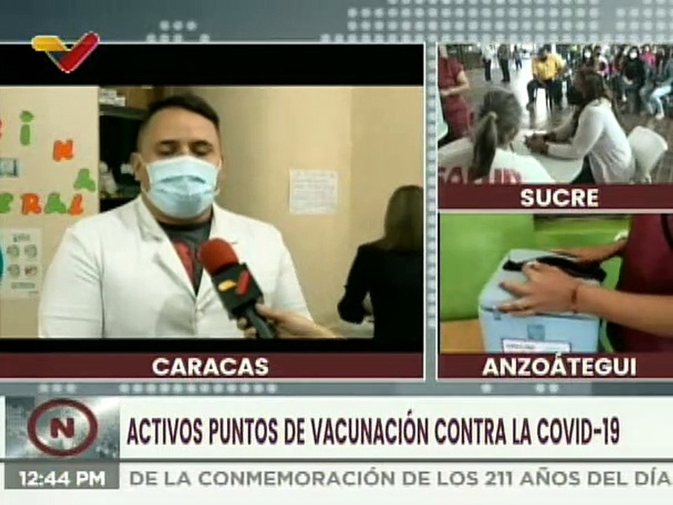 Activos puntos de vacunación masivos contra la COVID-19 en las Pq. del eje sur del Distrito Capital