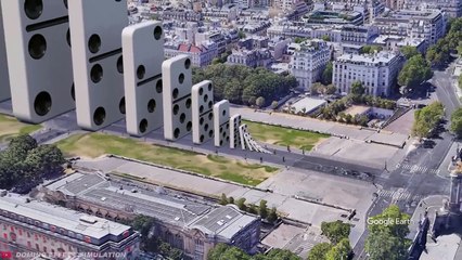 The Eiffel Tower Destroyed By Huge Domino Effect V11