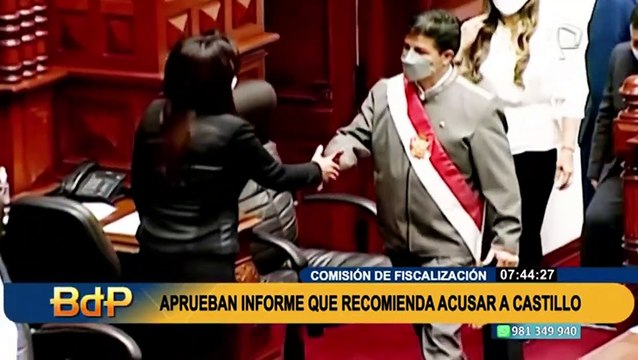 Recomiendan acusar a Pedro Castillo: Pleno del Congreso debatiría informe el jueves