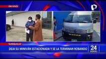Surquillo: Cámaras de seguridad captan a 2 sujetos robando una miniván estacionada