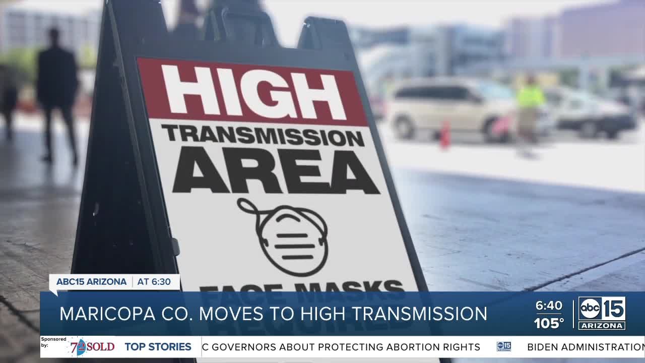 Maricopa County moves into high transmission category, masks recommended indoors