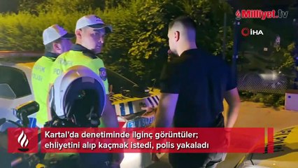 Ehliyetini alıp kaçmak istedi, polis yakaladı