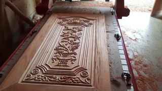 The wooden door design is made perfect by automatic CNC machine.