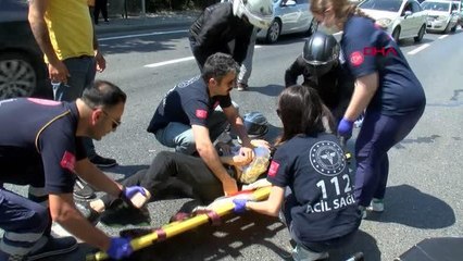 SARIYER'DE OTOMOBİLİN ÇARPTIĞI MOTOSİKLETLİ KADIN YARALANDI