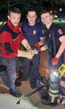 Son dakika! Yaramaz kedinin imdadına itfaiye ekipleri yetişti