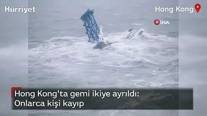 Hong Kong'ta gemi ikiye ayrıldı: Onlarca kişi kayıp