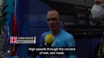 Riders discuss difficulties on cycling in the rain