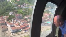 KASTAMONU - İçişleri Bakanı Soylu, Kastamonu'da sel bölgesini havadan inceledi