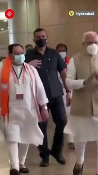 Prime Minister Narendra Modi Arrives at Hyderabad Convention Centre