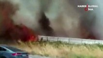 İstanbul – Tekirdağ yolunu dumanlar kapladı! Sürücülerin zor anları kamerada